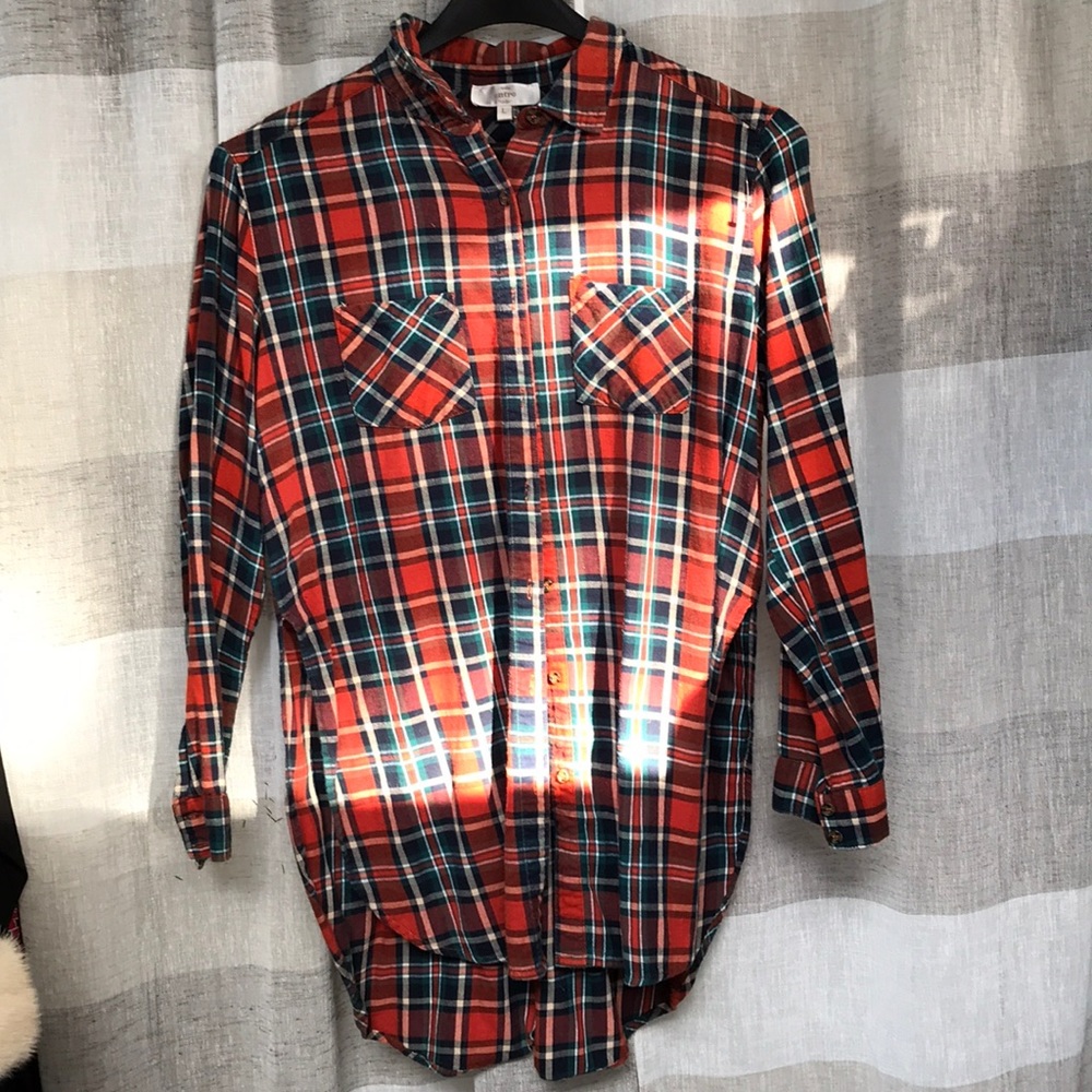 Entro flannel shirt blouse Sz L
